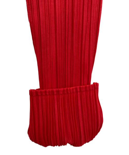 ISSEY MIYAKE（イッセイミヤケ）ISSEY MIYAKE (イッセイミヤケ) プリーツハイネックカットソ―　PP39-JK604 レッド サイズ:Sの古着・服飾アイテム