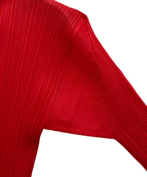 ISSEY MIYAKE（イッセイミヤケ）ISSEY MIYAKE (イッセイミヤケ) プリーツハイネックカットソ―　PP39-JK604 レッド サイズ:Sの古着・服飾アイテム