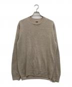 BATONERバトナ―）の古着「WASHED HIGH COUNT LINEN CREWNECK」｜ベージュ