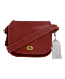 COACH（コーチ）の古着「レザーショルダーバッグ　9965」｜レッド