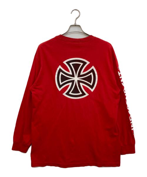 INDEPENDENT（インディペンデント）INDEPENDENT (インディペンデント) プリントカットソー レッド サイズ:Lの古着・服飾アイテム