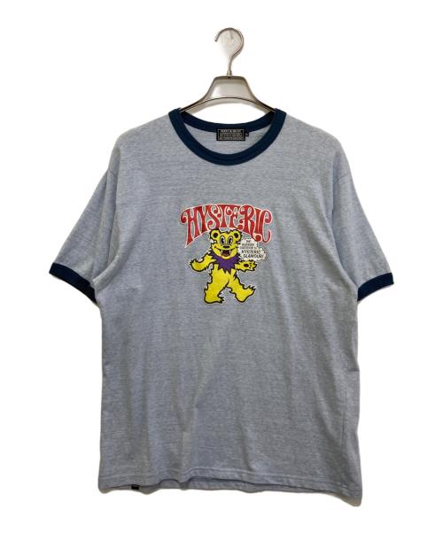 Hysteric Glamour（ヒステリックグラマー）Hysteric Glamour (ヒステリックグラマー) FIRE BEAR GLITTER Tシャツ ブルー サイズ:XLの古着・服飾アイテム