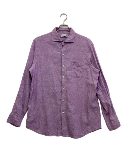 MACKINTOSH LONDON（マッキントッシュ ロンドン）MACKINTOSH LONDON (マッキントッシュ ロンドン) リネンシャツ パープル サイズ:LLの古着・服飾アイテム