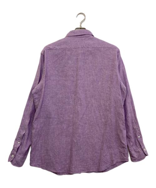 MACKINTOSH LONDON（マッキントッシュ ロンドン）MACKINTOSH LONDON (マッキントッシュ ロンドン) リネンシャツ パープル サイズ:LLの古着・服飾アイテム