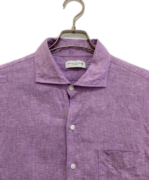 MACKINTOSH LONDON（マッキントッシュ ロンドン）MACKINTOSH LONDON (マッキントッシュ ロンドン) リネンシャツ パープル サイズ:LLの古着・服飾アイテム