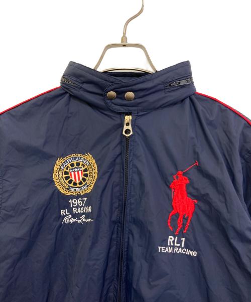 POLO RALPH LAUREN（ポロ・ラルフローレン）POLO RALPH LAUREN (ポロ・ラルフローレン) レーシングジャケット ネイビー サイズ:XLの古着・服飾アイテム
