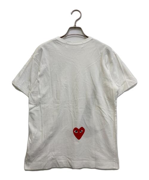 NIKE（ナイキ）NIKE (ナイキ) PLAY COMME des GARCONS (プレイコムデギャルソン) プリントロゴＴシャツ ホワイト サイズ:Mの古着・服飾アイテム