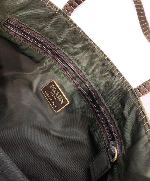 PRADA（プラダ）PRADA (プラダ) サテントートバッグ ブラウンの古着・服飾アイテム