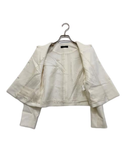 YOKO CHAN（ヨーコチャン）YOKO CHAN (ヨーコチャン) ノーカラージャケット　YCJ-322-085 ホワイト サイズ:36の古着・服飾アイテム
