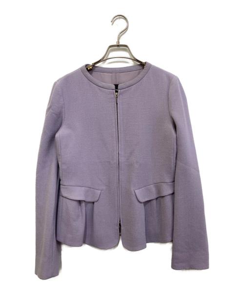 EMPORIO ARMANI（エンポリオ アルマーニ）EMPORIO ARMANI (エンポリオ アルマーニ) ノーカラージャケット　2NG22T 2M022 パープル サイズ:1の古着・服飾アイテム