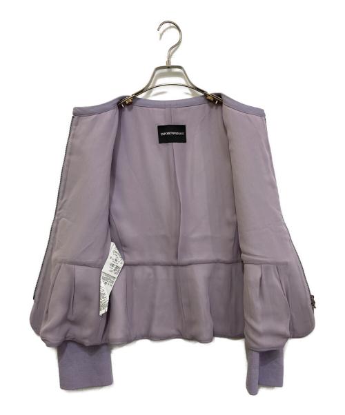 EMPORIO ARMANI（エンポリオ アルマーニ）EMPORIO ARMANI (エンポリオ アルマーニ) ノーカラージャケット　2NG22T 2M022 パープル サイズ:1の古着・服飾アイテム