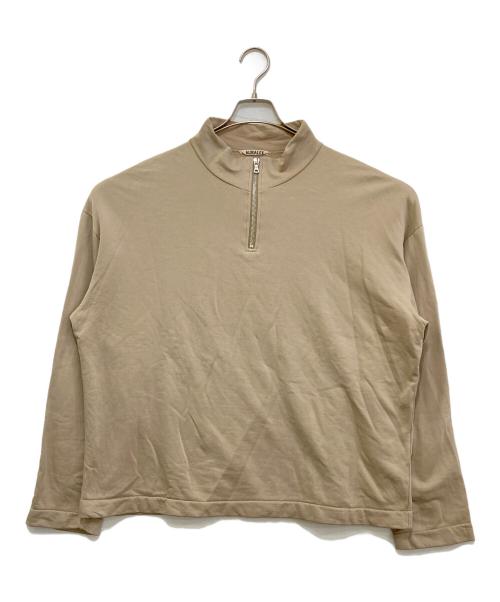 AURALEE（オーラリー）AURALEE (オーラリー) ELASTIC HIGH GAUGE SWEAT HALF ZIP P/O ベージュ サイズ:４の古着・服飾アイテム