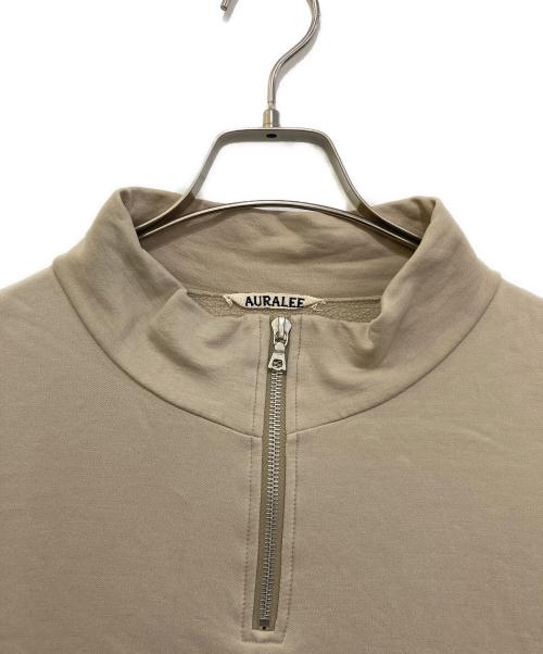AURALEE（オーラリー）AURALEE (オーラリー) ELASTIC HIGH GAUGE SWEAT HALF ZIP P/O ベージュ サイズ:４の古着・服飾アイテム
