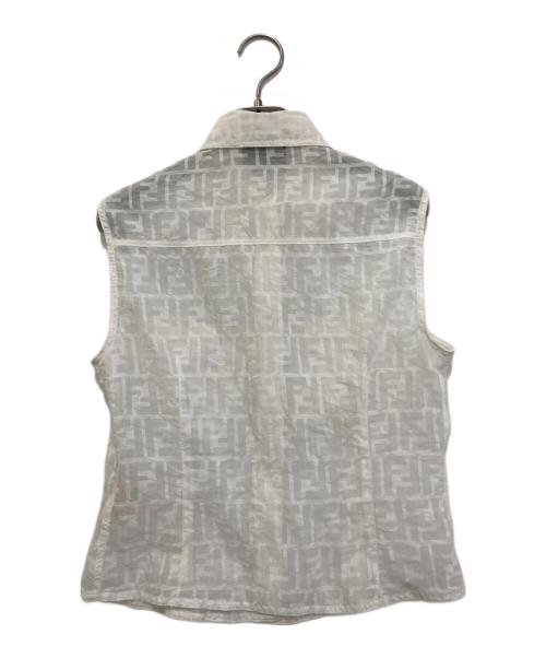 FENDI（フェンディ）FENDI (フェンディ) ズッカ柄ノースリーブシャツ ホワイト サイズ:実寸参照の古着・服飾アイテム