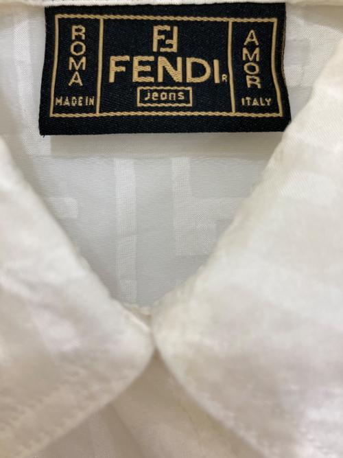 FENDI（フェンディ）FENDI (フェンディ) ズッカ柄ノースリーブシャツ ホワイト サイズ:実寸参照の古着・服飾アイテム
