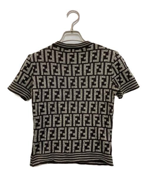FENDI（フェンディ）FENDI (フェンディ) ズッカ柄ショートスリーブニット ブラウン サイズ:実寸参照の古着・服飾アイテム