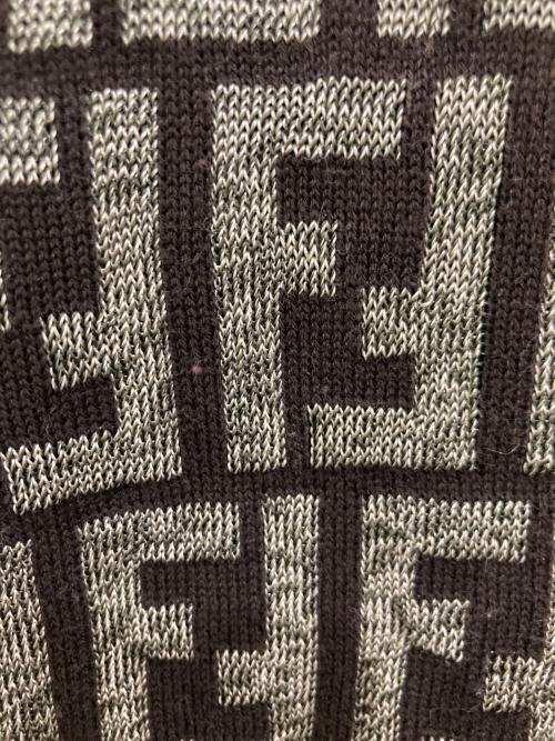 FENDI（フェンディ）FENDI (フェンディ) ズッカ柄ショートスリーブニット ブラウン サイズ:実寸参照の古着・服飾アイテム