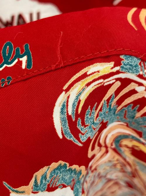 Sun Surf（サンサーフ）Sun Surf (サンサーフ) レーヨンアロハシャツ レッド サイズ:Lの古着・服飾アイテム