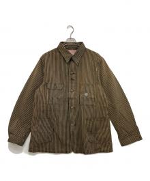 SUGAR CANE（シュガーケーン）の古着「FICTION ROMANCE 11oz. BROWN LIBERTY STRIPE WORK COAT」｜イエロー×ブラック