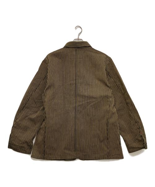 SUGAR CANE（シュガーケーン）SUGAR CANE (シュガーケーン) FICTION ROMANCE 11oz. BROWN LIBERTY STRIPE WORK COAT イエロー×ブラック サイズ:40の古着・服飾アイテム
