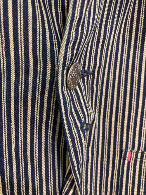 SUGAR CANE（シュガーケーン）SUGAR CANE (シュガーケーン) FICTION ROMANCE 11oz. BROWN LIBERTY STRIPE WORK COAT イエロー×ブラック サイズ:40の古着・服飾アイテム