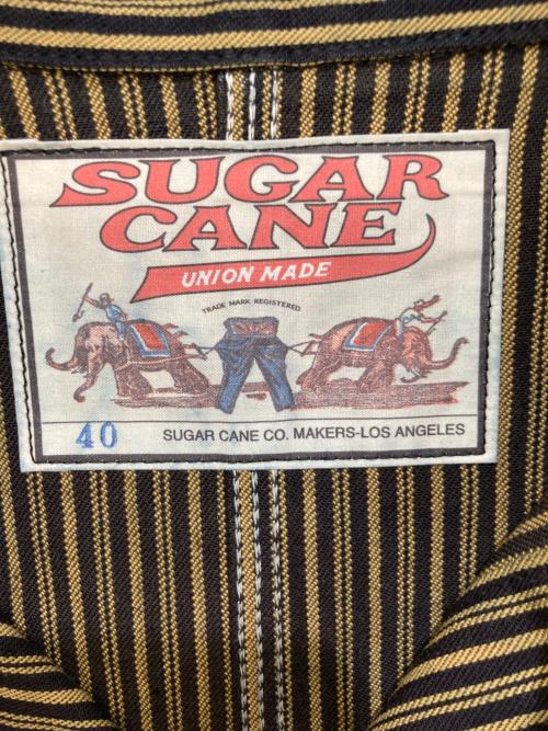 SUGAR CANE（シュガーケーン）SUGAR CANE (シュガーケーン) FICTION ROMANCE 11oz. BROWN LIBERTY STRIPE WORK COAT イエロー×ブラック サイズ:40の古着・服飾アイテム