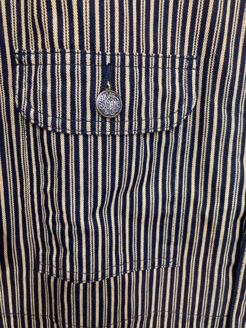 SUGAR CANE（シュガーケーン）SUGAR CANE (シュガーケーン) FICTION ROMANCE 11oz. BROWN LIBERTY STRIPE WORK COAT イエロー×ブラック サイズ:40の古着・服飾アイテム