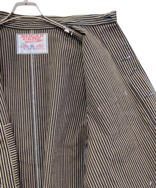 SUGAR CANE（シュガーケーン）SUGAR CANE (シュガーケーン) FICTION ROMANCE 11oz. BROWN LIBERTY STRIPE WORK COAT イエロー×ブラック サイズ:40の古着・服飾アイテム