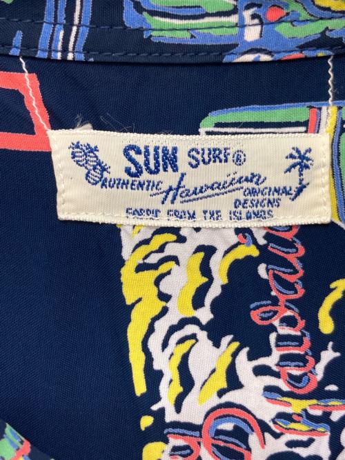 Sun Surf（サンサーフ）Sun Surf (サンサーフ) レーヨンアロハシャツ ネイビー サイズ:Lの古着・服飾アイテム