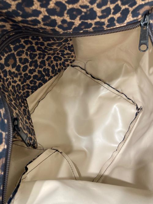 Herve Chapelier（エルベシャプリエ）Herve Chapelier (エルベシャプリエ) レオパード舟形ハンドバッグ ブラウンの古着・服飾アイテム