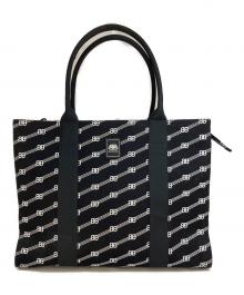 BALENCIAGA（バレンシアガ）の古着「BBモノグラム トレードトートバッグ　621826.1090」｜ブラック