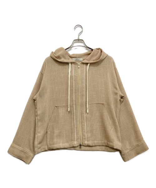 PUBLIC TOKYO（パブリックトウキョウ）PUBLIC TOKYO (パブリックトウキョウ) エンブロイダリーメッシュパーカー ベージュ サイズ:FREEの古着・服飾アイテム
