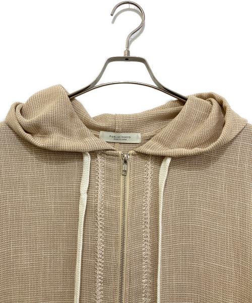 PUBLIC TOKYO（パブリックトウキョウ）PUBLIC TOKYO (パブリックトウキョウ) エンブロイダリーメッシュパーカー ベージュ サイズ:FREEの古着・服飾アイテム