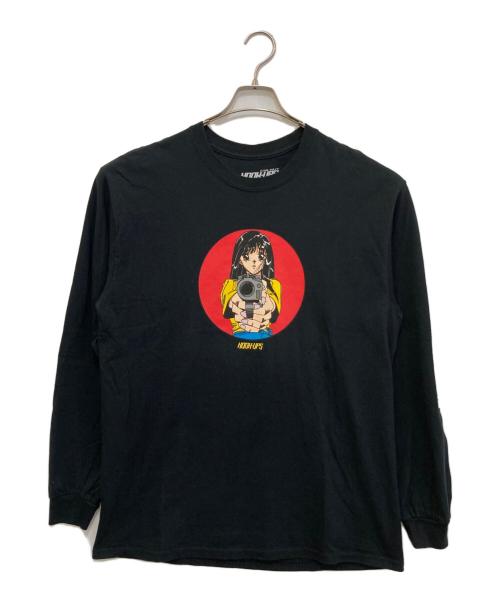 HOOK-UPS（フックアップス）HOOK-UPS (フックアップス) barrel of a gun L/S T-shirt ブラック サイズ:Lの古着・服飾アイテム