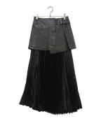 theory luxeセオリーリュクス）の古着「CHINTZED SATIN プリーススカート」｜ブラック