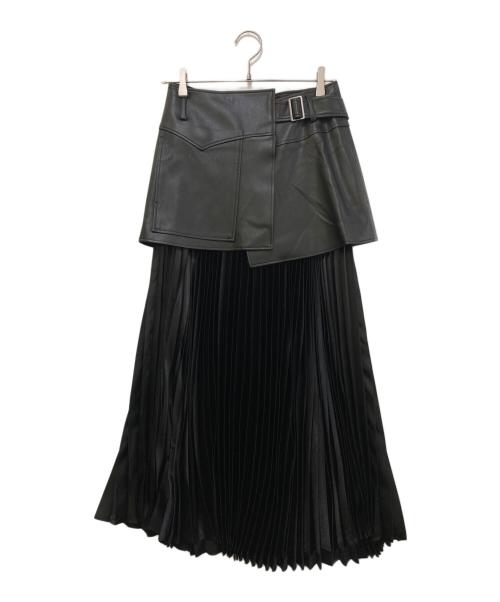 theory luxe（セオリーリュクス）theory luxe (セオリーリュクス) CHINTZED SATIN プリーススカート ブラック サイズ:38の古着・服飾アイテム