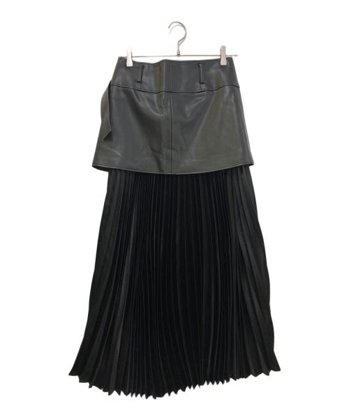theory luxe（セオリーリュクス）theory luxe (セオリーリュクス) CHINTZED SATIN プリーススカート ブラック サイズ:38の古着・服飾アイテム