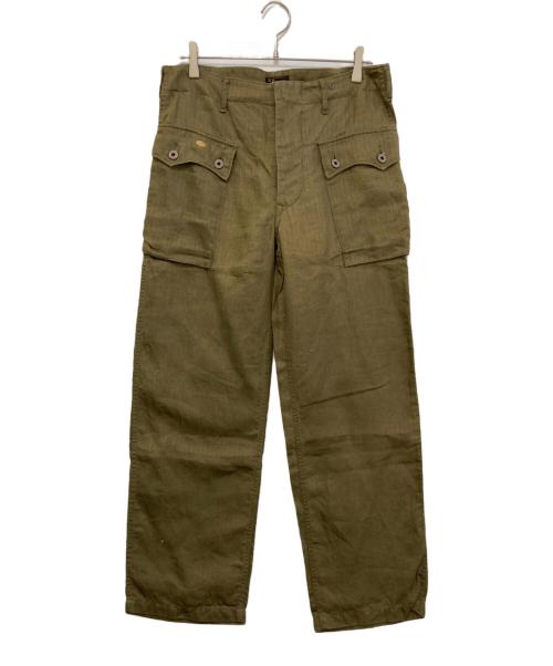 The Stevenson Overall Co.（スティーブンソン オーバーオールズ）The Stevenson Overall Co. (スティーブンソン オーバーオールズ) リネンモンキーパンツ グリーン サイズ:30の古着・服飾アイテム