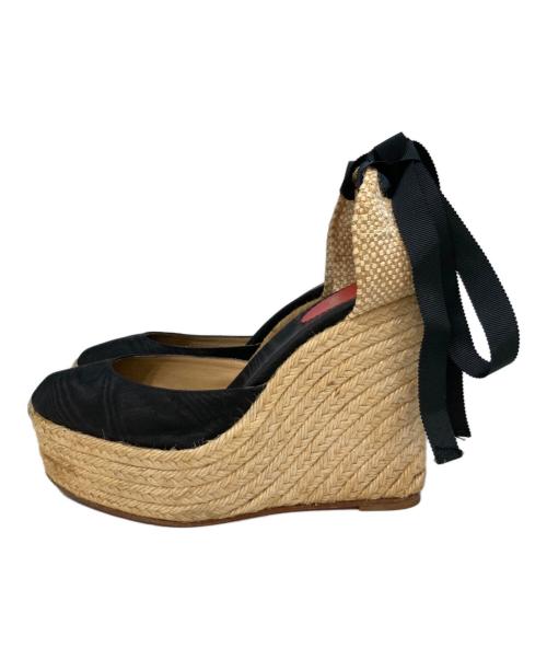 Christian Louboutin（クリスチャン・ルブタン）Christian Louboutin (クリスチャン・ルブタン) エスパドリーユ ブラック サイズ:39の古着・服飾アイテム