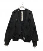 doubletダブレット）の古着「DESTROYED CARDIGAN」｜ブラック