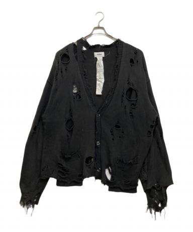 中古・古着通販】doublet (ダブレット) DESTROYED CARDIGAN ブラック