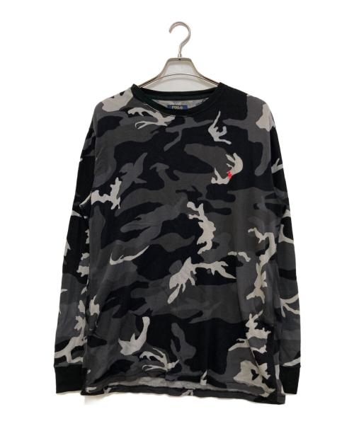 POLO RALPH LAUREN（ポロ・ラルフローレン）POLO RALPH LAUREN (ポロ・ラルフローレン) カモ柄サーマルカットソー ブラック サイズ:XLの古着・服飾アイテム