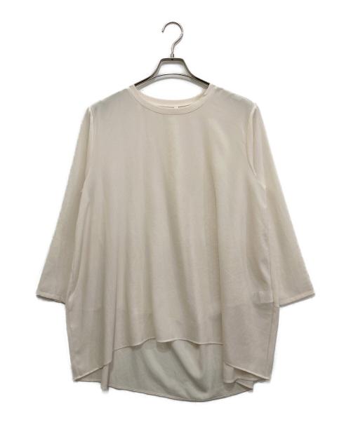 BEARDSLEY（ビアズリー）BEARDSLEY (ビアズリー) 後ろドレープTブラウス ベージュ サイズ:Freeの古着・服飾アイテム