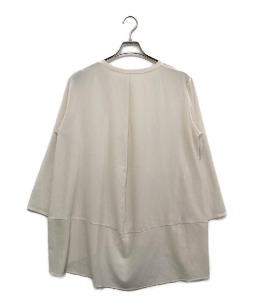 BEARDSLEY（ビアズリー）BEARDSLEY (ビアズリー) 後ろドレープTブラウス ベージュ サイズ:Freeの古着・服飾アイテム
