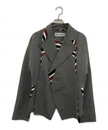 ISSEY MIYAKE（イッセイミヤケ）の古着「切替ボンディングテーラードジャケット　IM54FD501」｜カーキ