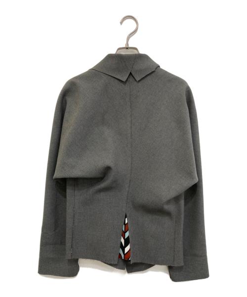 ISSEY MIYAKE（イッセイミヤケ）ISSEY MIYAKE (イッセイミヤケ) 切替ボンディングテーラードジャケット　IM54FD501 カーキ サイズ:1の古着・服飾アイテム