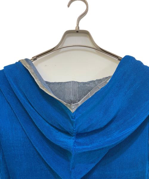 ISSEY MIYAKE（イッセイミヤケ）ISSEY MIYAKE (イッセイミヤケ) リバーシブルプリーツワンピース ブルー×グレー サイズ:実寸参照の古着・服飾アイテム