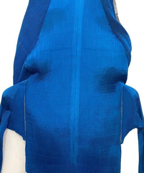 ISSEY MIYAKE（イッセイミヤケ）ISSEY MIYAKE (イッセイミヤケ) リバーシブルプリーツワンピース ブルー×グレー サイズ:実寸参照の古着・服飾アイテム