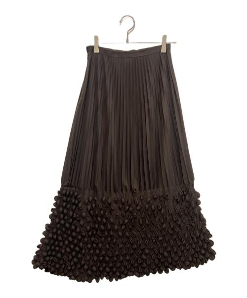 ISSEY MIYAKE（イッセイミヤケ）ISSEY MIYAKE (イッセイミヤケ) 切替プリーツロングスカート　IM24FG902 ブラウン サイズ:2の古着・服飾アイテム