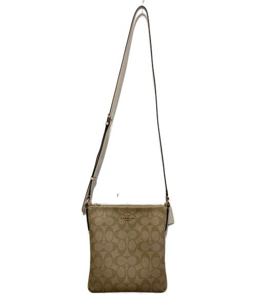 COACH（コーチ）COACH (コーチ) シグネチャーロゴショルダーバッグ　F58309 ベージュの古着・服飾アイテム